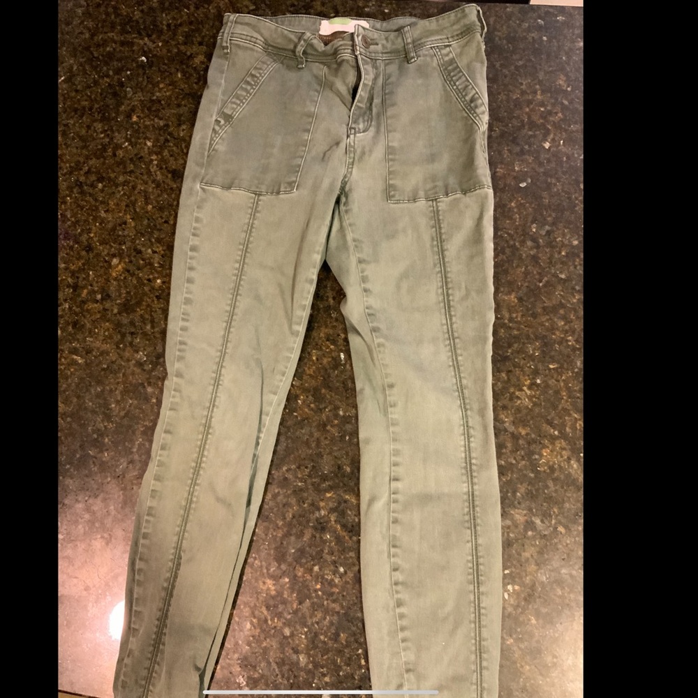 Anthropologie Olive Green Utilitarian Straight Pants